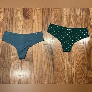 Victoria Secret PINK Thong Size Large LOT OF TWO ~NWT